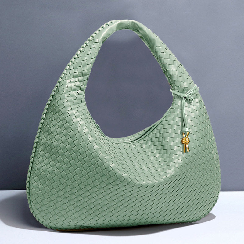 Eden Genuine Leather Woven Tote Bag Vintage Handbag