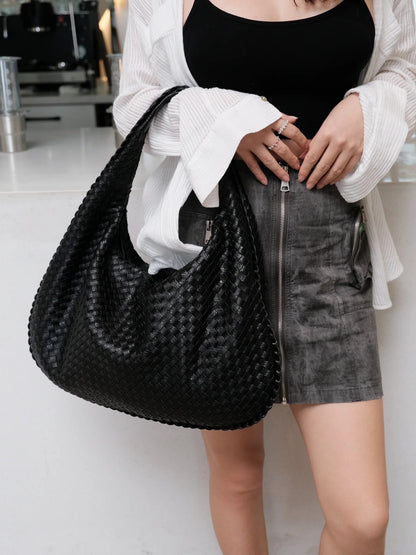 Eden Genuine Leather Woven Tote Bag Vintage Handbag