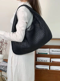 Eden Genuine Leather Woven Tote Bag Vintage Handbag