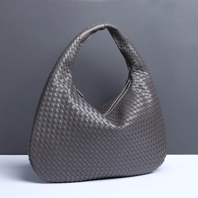 Eden Genuine Leather Woven Tote Bag Vintage Handbag